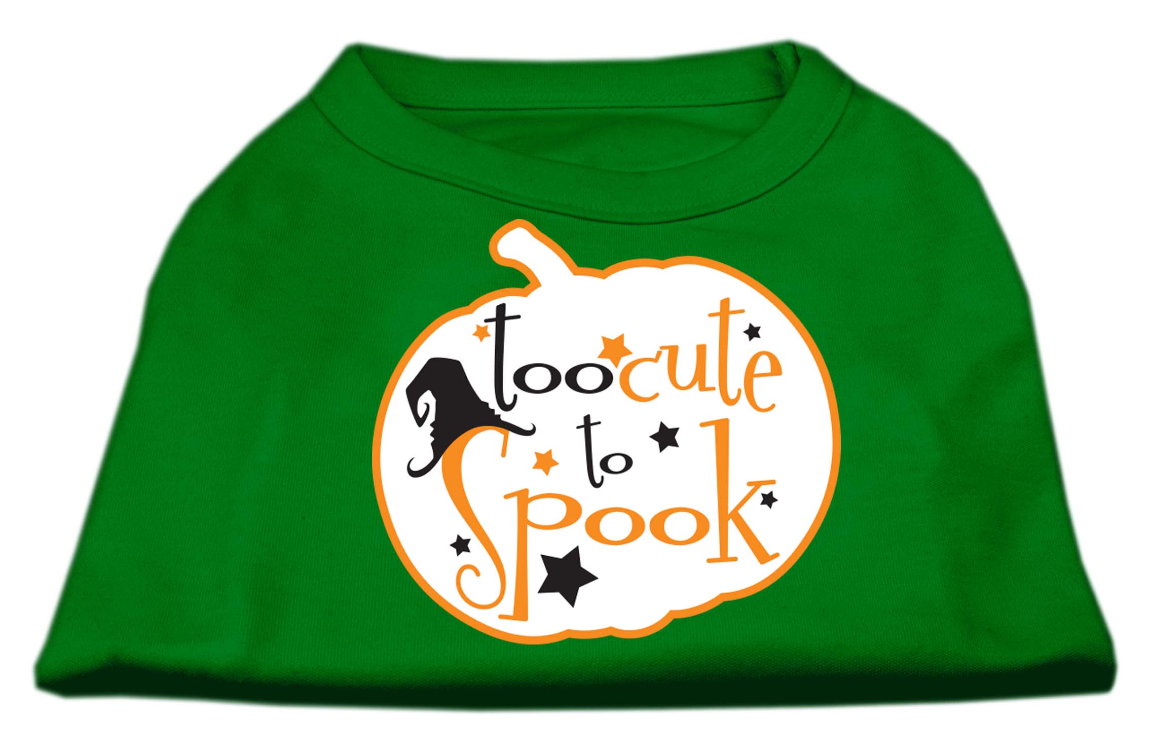 Too Cute to Spook Screen Print Dog Shirt Green XS